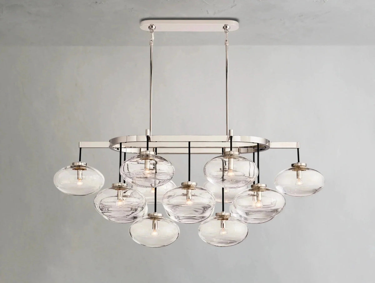 Cebret Glass Linear Chandelier - Zelno Lighting