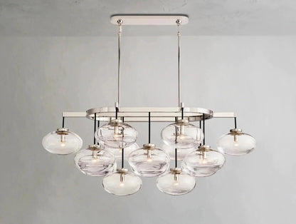Cebret Glass Linear Chandelier - Zelno Lighting
