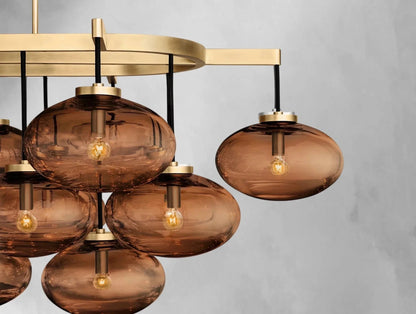 Cebret Glass Linear Chandelier - Zelno Lighting