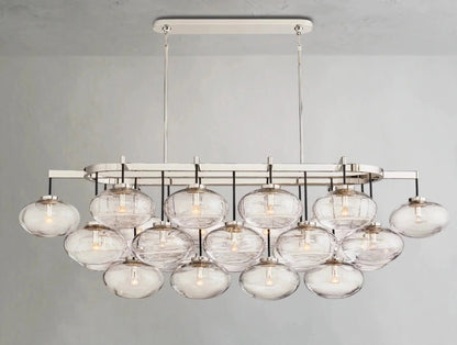Cebret Glass Linear Chandelier - Zelno Lighting
