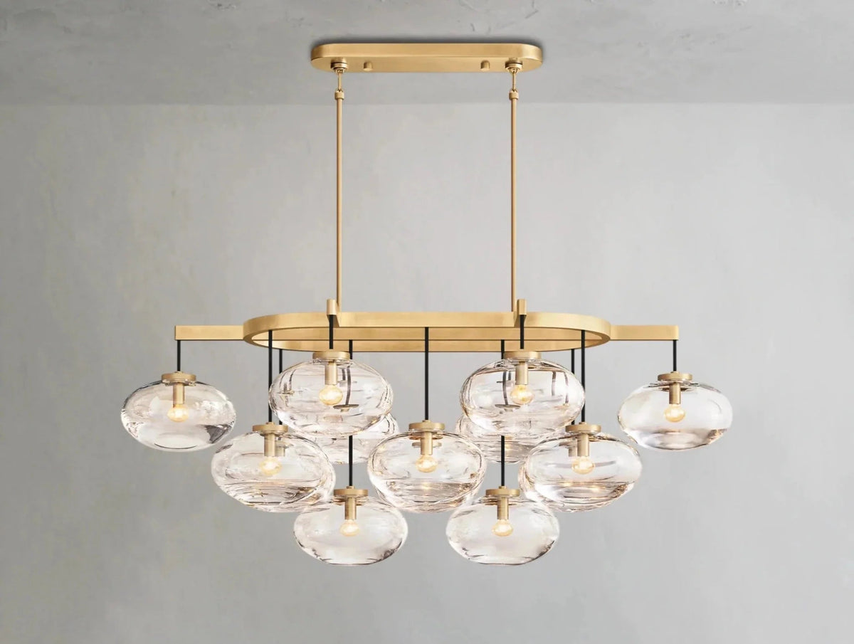 Cebret Glass Linear Chandelier - Zelno Lighting