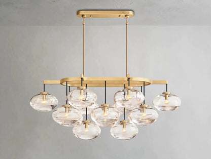 Cebret Glass Linear Chandelier - Zelno Lighting