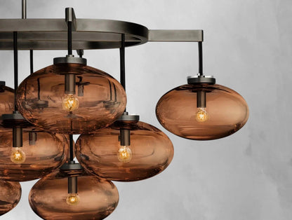 Cebret Glass Linear Chandelier - Zelno Lighting