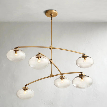 Cebret Glass Mobile Round Chandelier - Zelno Lighting