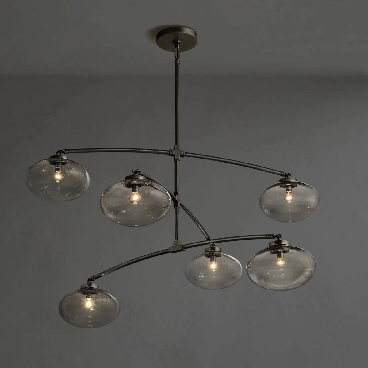 Cebret Glass Mobile Round Chandelier - Zelno Lighting