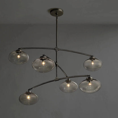 Cebret Glass Mobile Round Chandelier - Zelno Lighting