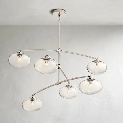 Cebret Glass Mobile Round Chandelier - Zelno Lighting