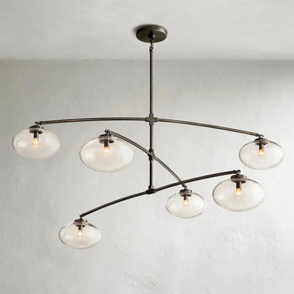 Cebret Glass Mobile Round Chandelier - Zelno Lighting