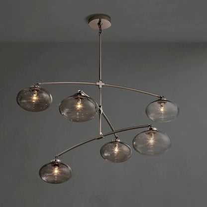 Cebret Glass Mobile Round Chandelier - Zelno Lighting