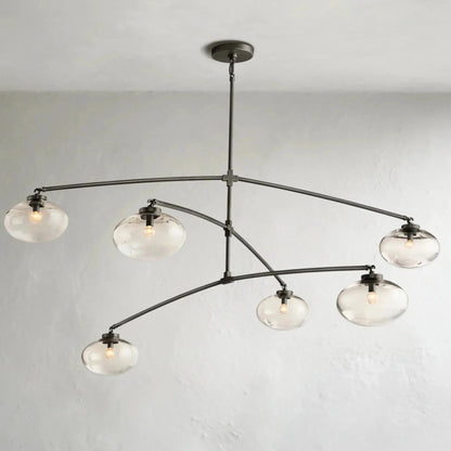 Cebret Glass Mobile Round Chandelier - Zelno Lighting