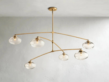 Cebret Glass Mobile Round Chandelier - Zelno Lighting