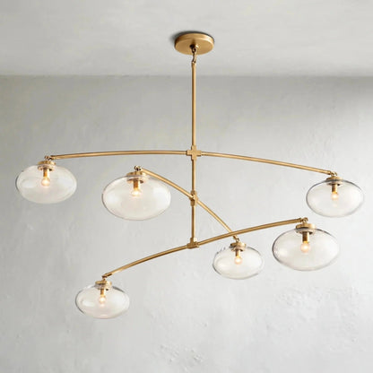 Cebret Glass Mobile Round Chandelier - Zelno Lighting