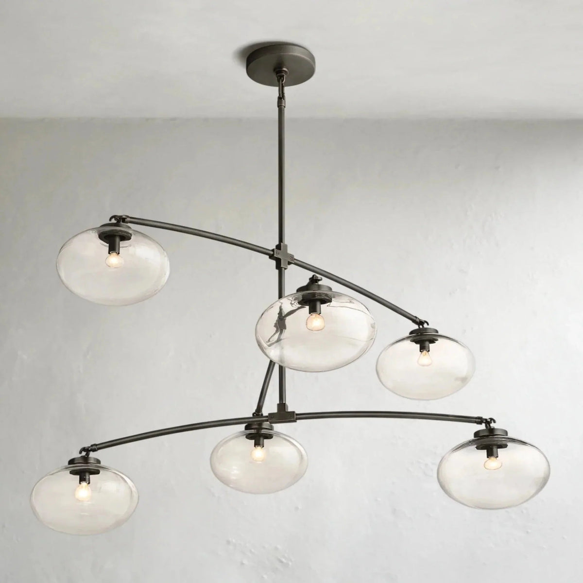 Cebret Glass Mobile Round Chandelier - Zelno Lighting