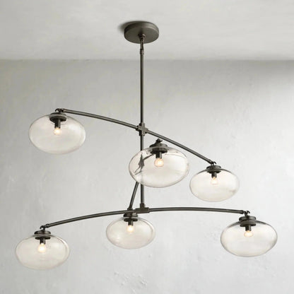 Cebret Glass Mobile Round Chandelier - Zelno Lighting