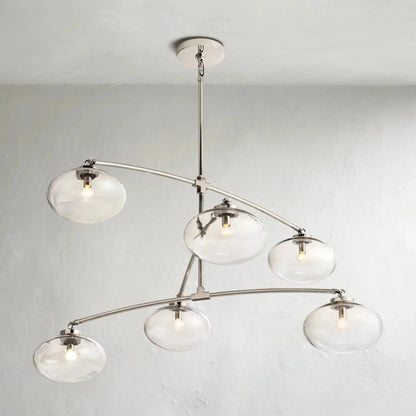 Cebret Glass Mobile Round Chandelier - Zelno Lighting