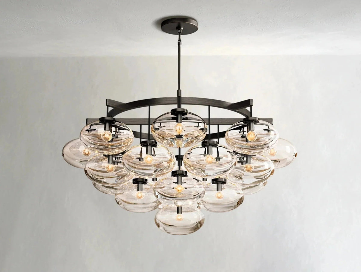 Cebret Glass Round Chandelier - Zelno Lighting