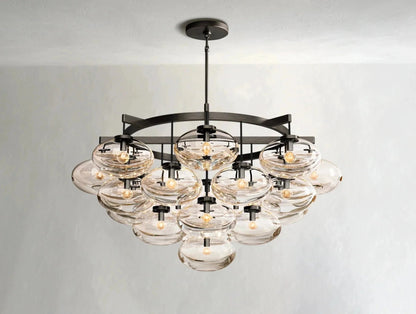 Cebret Glass Round Chandelier - Zelno Lighting