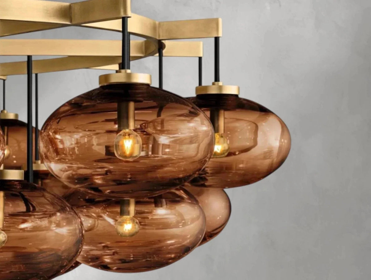 Cebret Glass Round Chandelier - Zelno Lighting