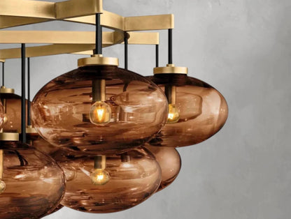 Cebret Glass Round Chandelier - Zelno Lighting