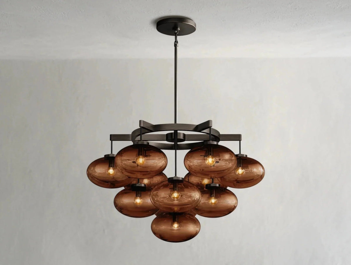 Cebret Glass Round Chandelier - Zelno Lighting