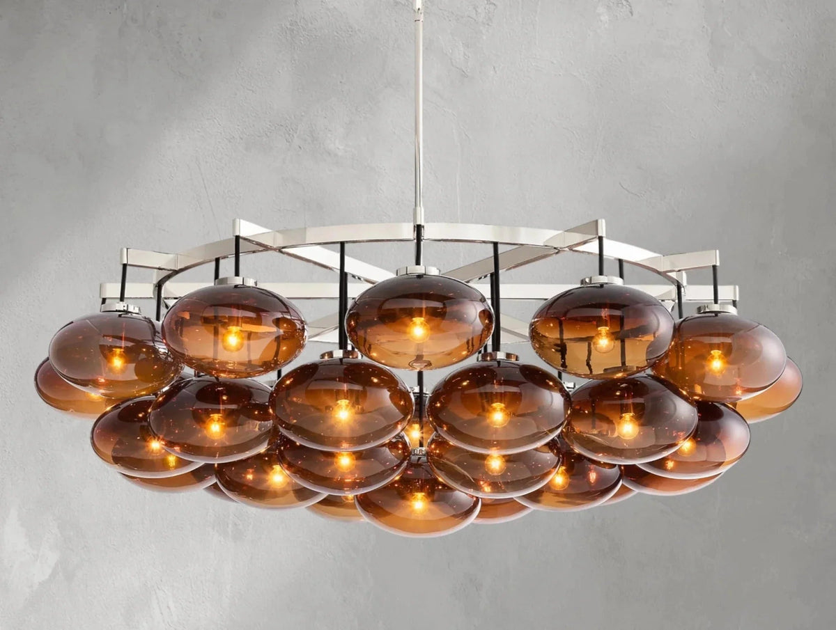 Cebret Glass Round Chandelier - Zelno Lighting