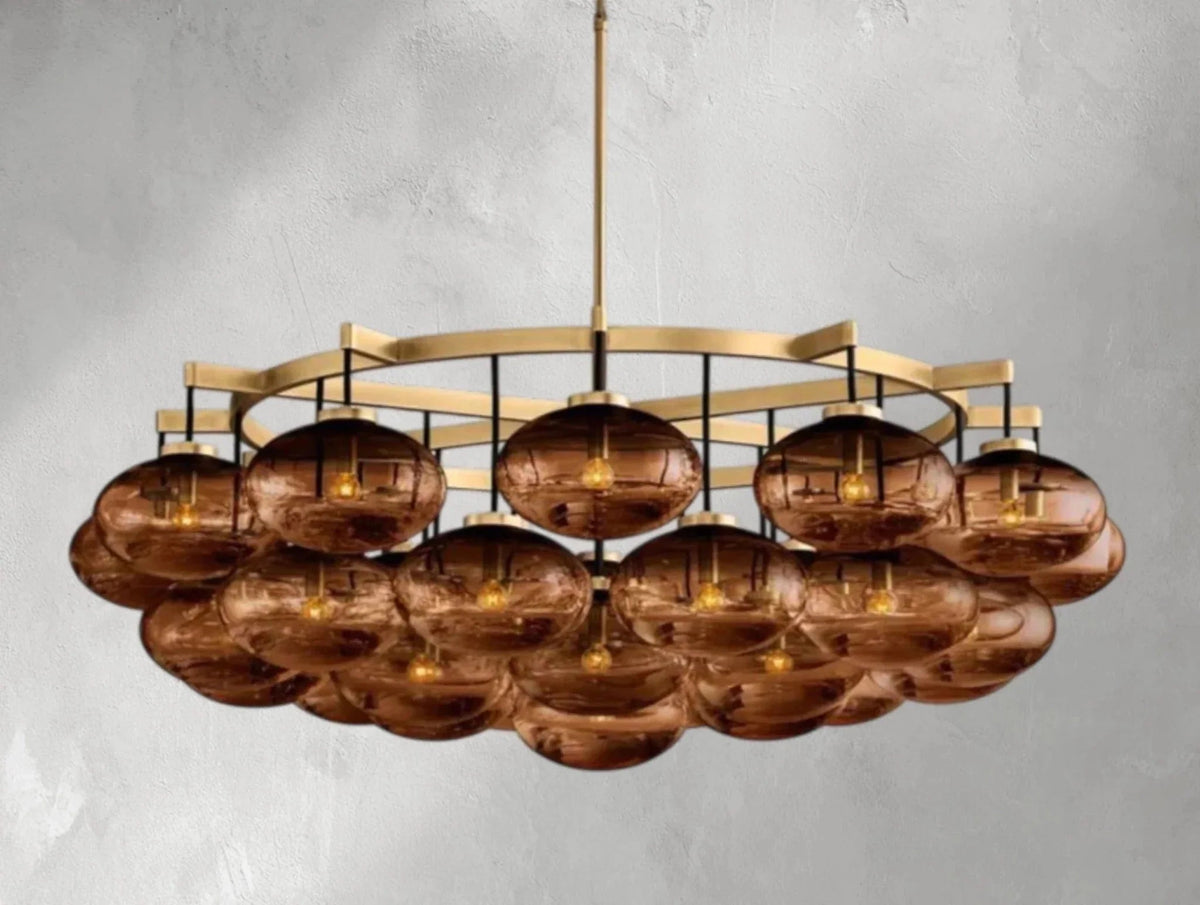 Cebret Glass Round Chandelier - Zelno Lighting