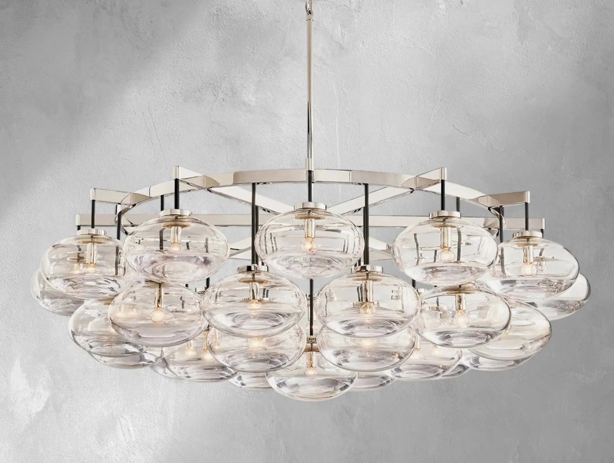 Cebret Glass Round Chandelier - Zelno Lighting