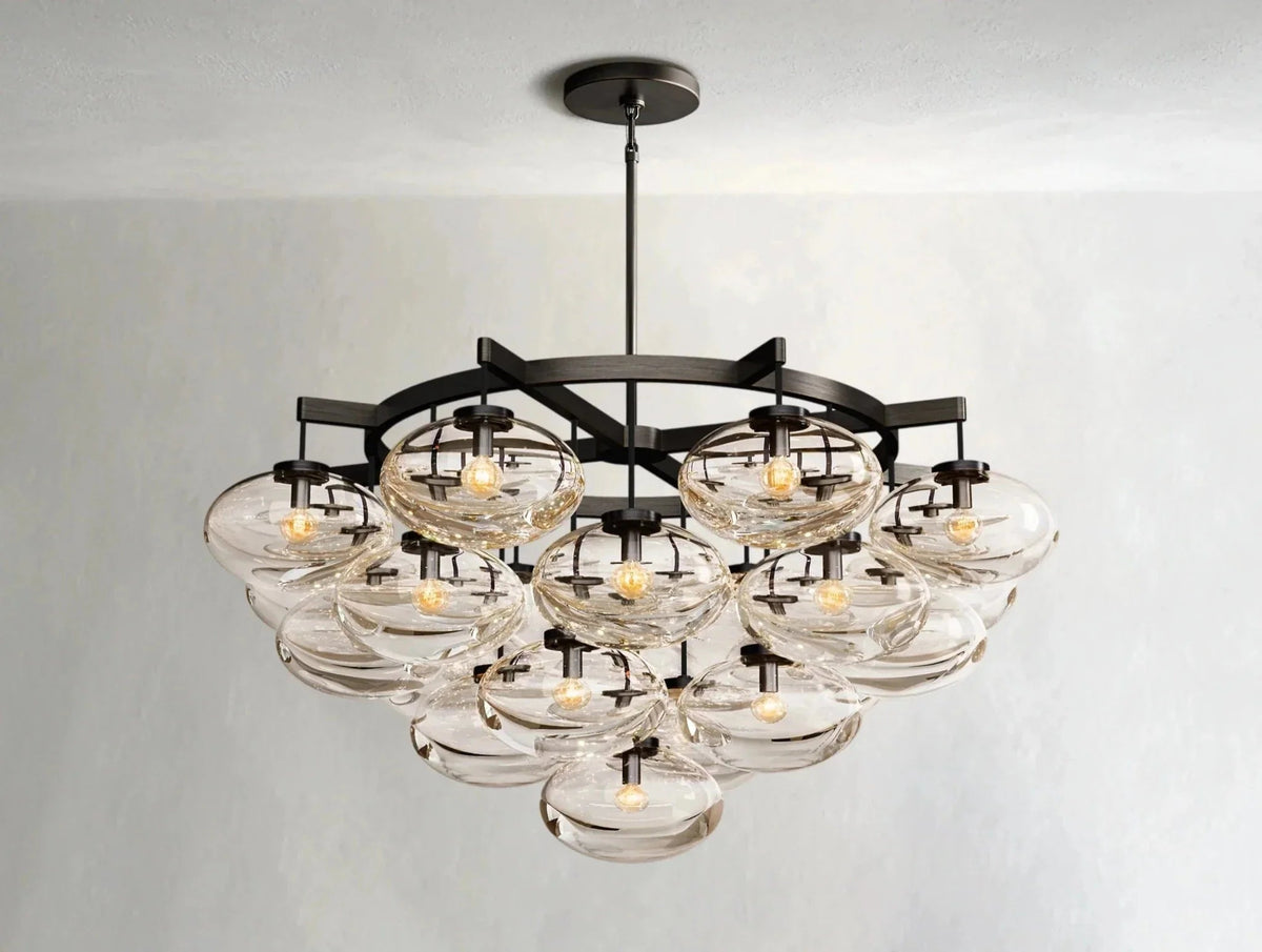 Cebret Glass Round Chandelier - Zelno Lighting
