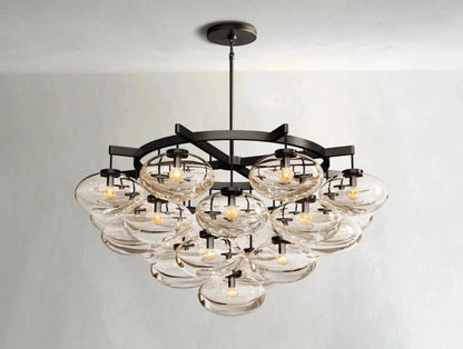 Cebret Glass Round Chandelier - Zelno Lighting