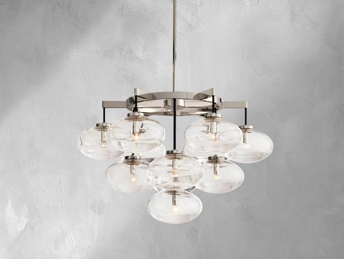 Cebret Glass Round Chandelier - Zelno Lighting
