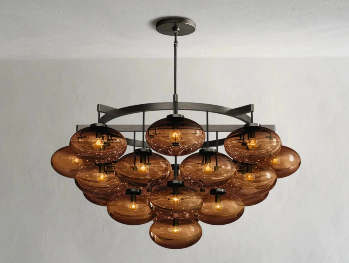 Cebret Glass Round Chandelier - Zelno Lighting