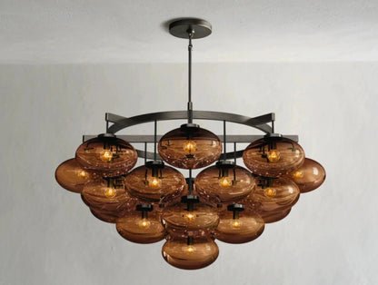 Cebret Glass Round Chandelier - Zelno Lighting