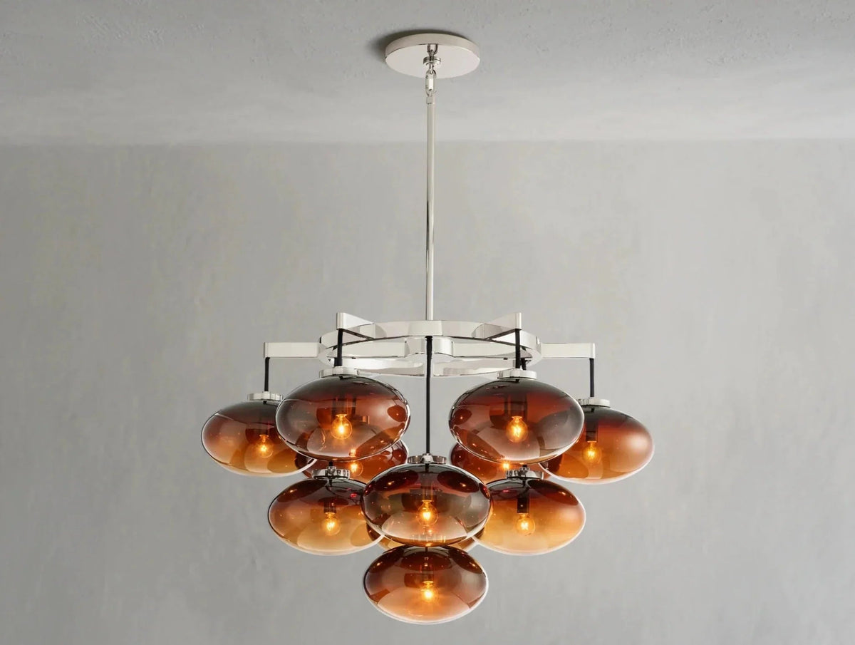 Cebret Glass Round Chandelier - Zelno Lighting