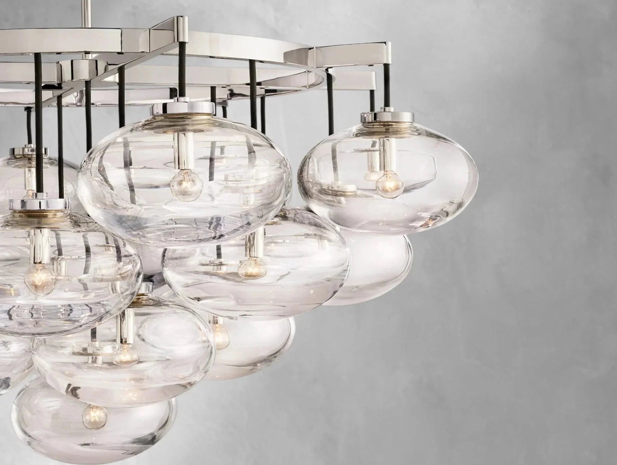 Cebret Glass Round Chandelier - Zelno Lighting