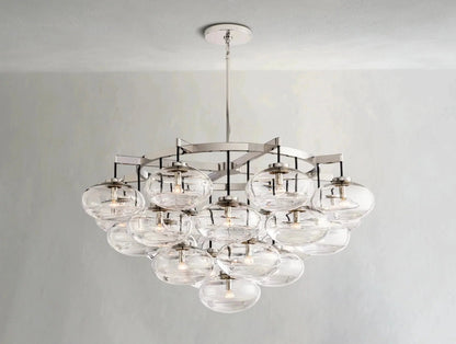 Cebret Glass Round Chandelier - Zelno Lighting