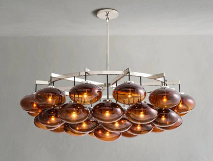 Cebret Glass Round Chandelier - Zelno Lighting