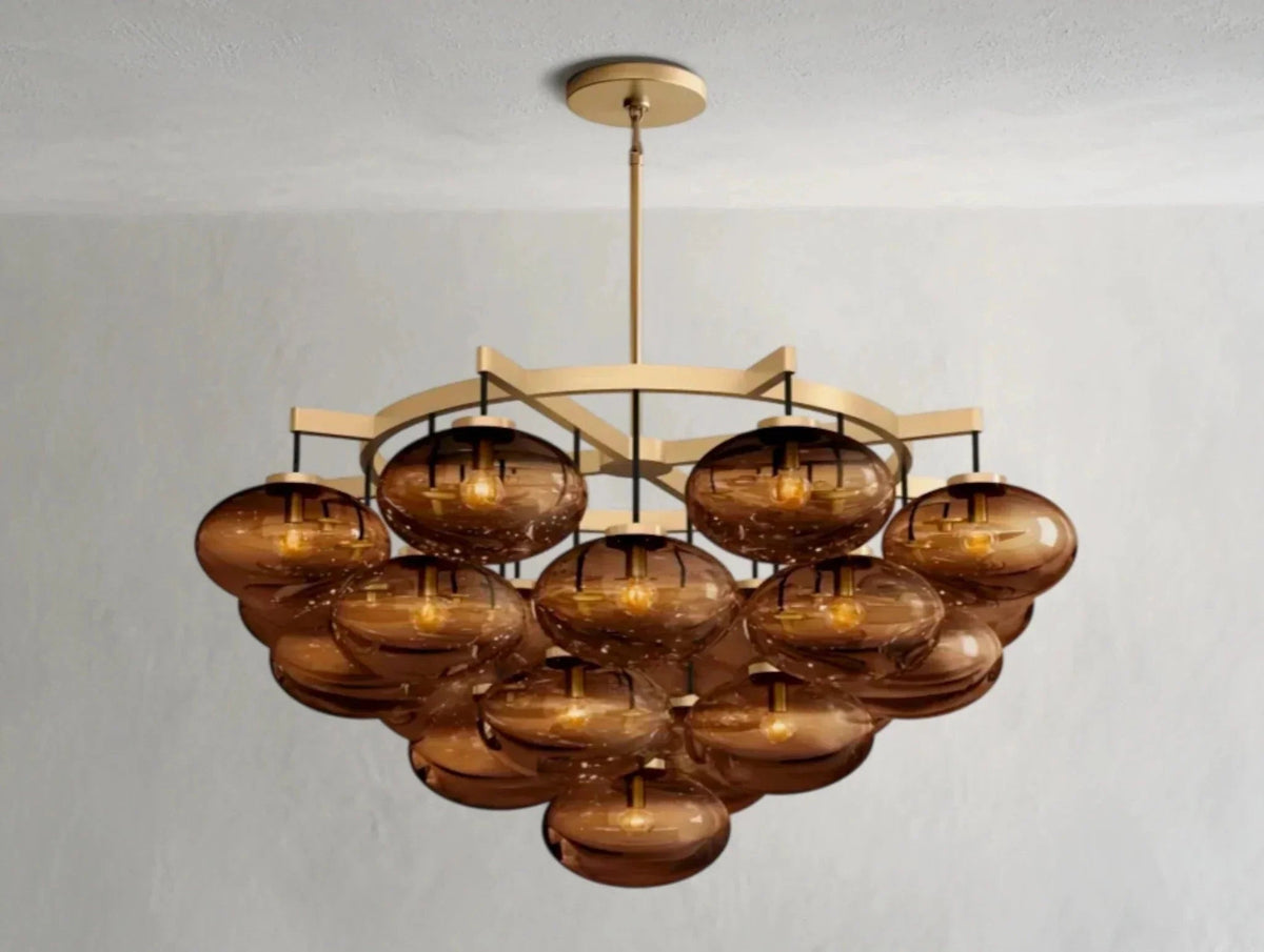 Cebret Glass Round Chandelier - Zelno Lighting