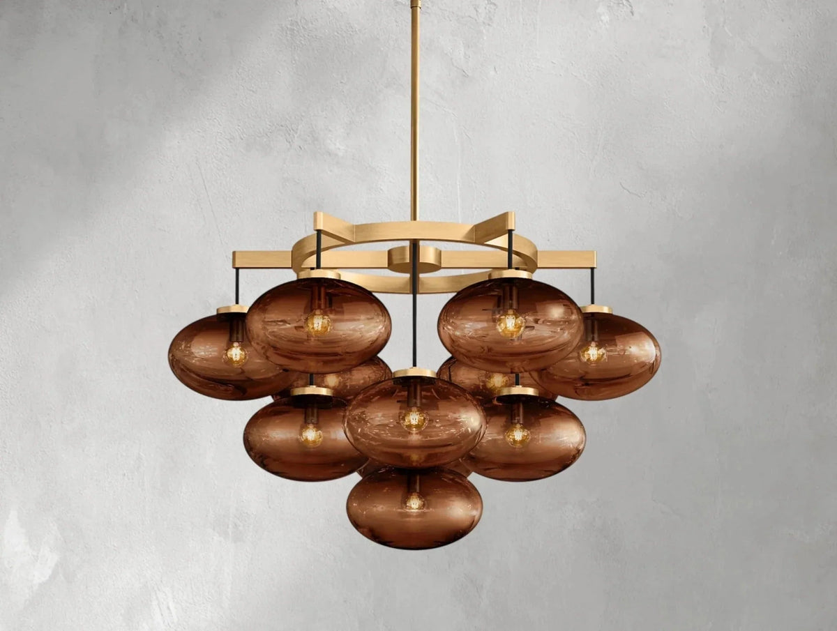 Cebret Glass Round Chandelier - Zelno Lighting