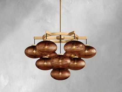 Cebret Glass Round Chandelier - Zelno Lighting