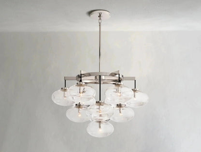 Cebret Glass Round Chandelier - Zelno Lighting