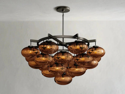 Cebret Glass Round Chandelier - Zelno Lighting