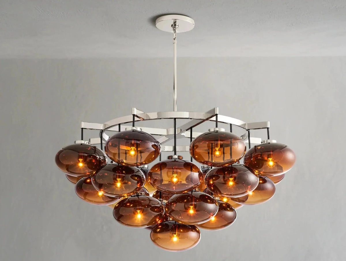 Cebret Glass Round Chandelier - Zelno Lighting
