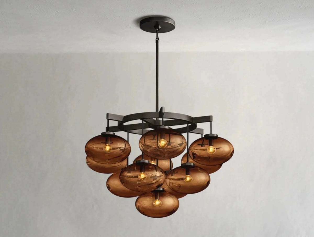 Cebret Glass Round Chandelier - Zelno Lighting