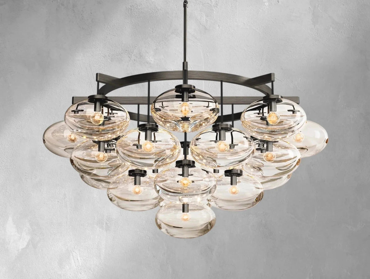 Cebret Glass Round Chandelier - Zelno Lighting