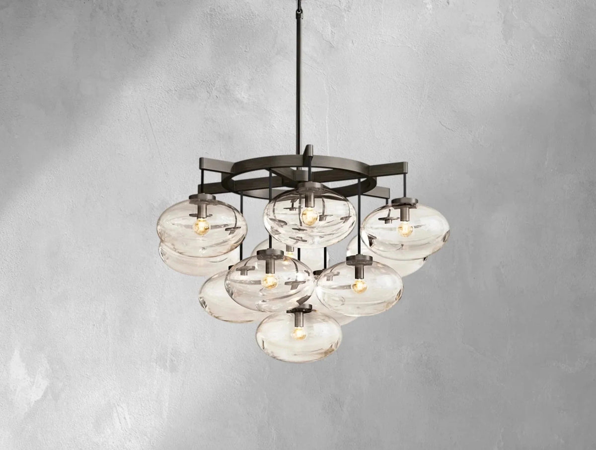 Cebret Glass Round Chandelier - Zelno Lighting