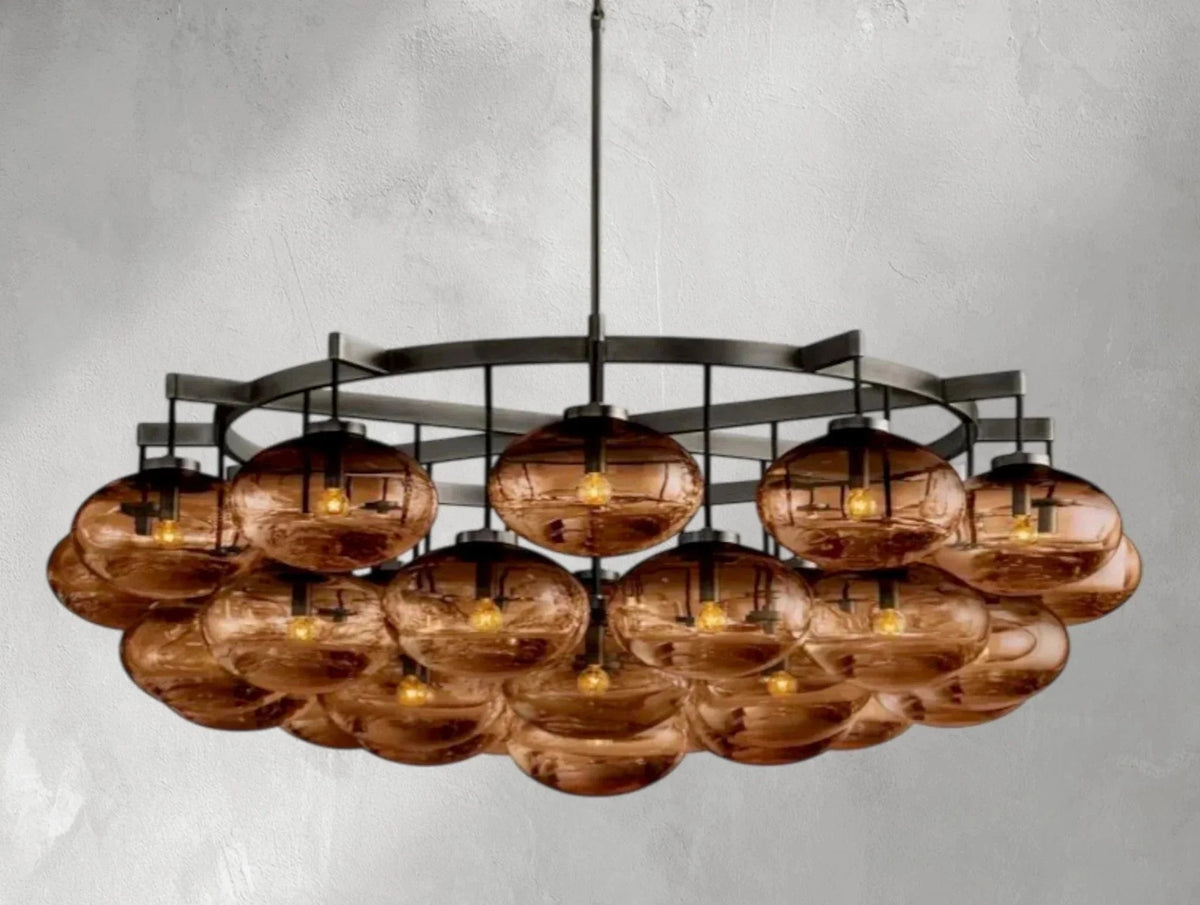 Cebret Glass Round Chandelier - Zelno Lighting
