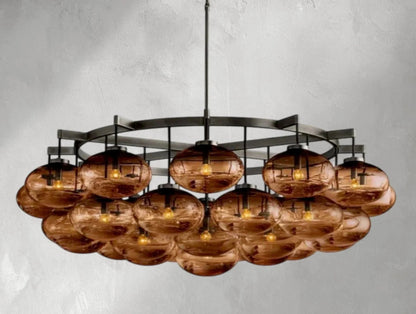 Cebret Glass Round Chandelier - Zelno Lighting