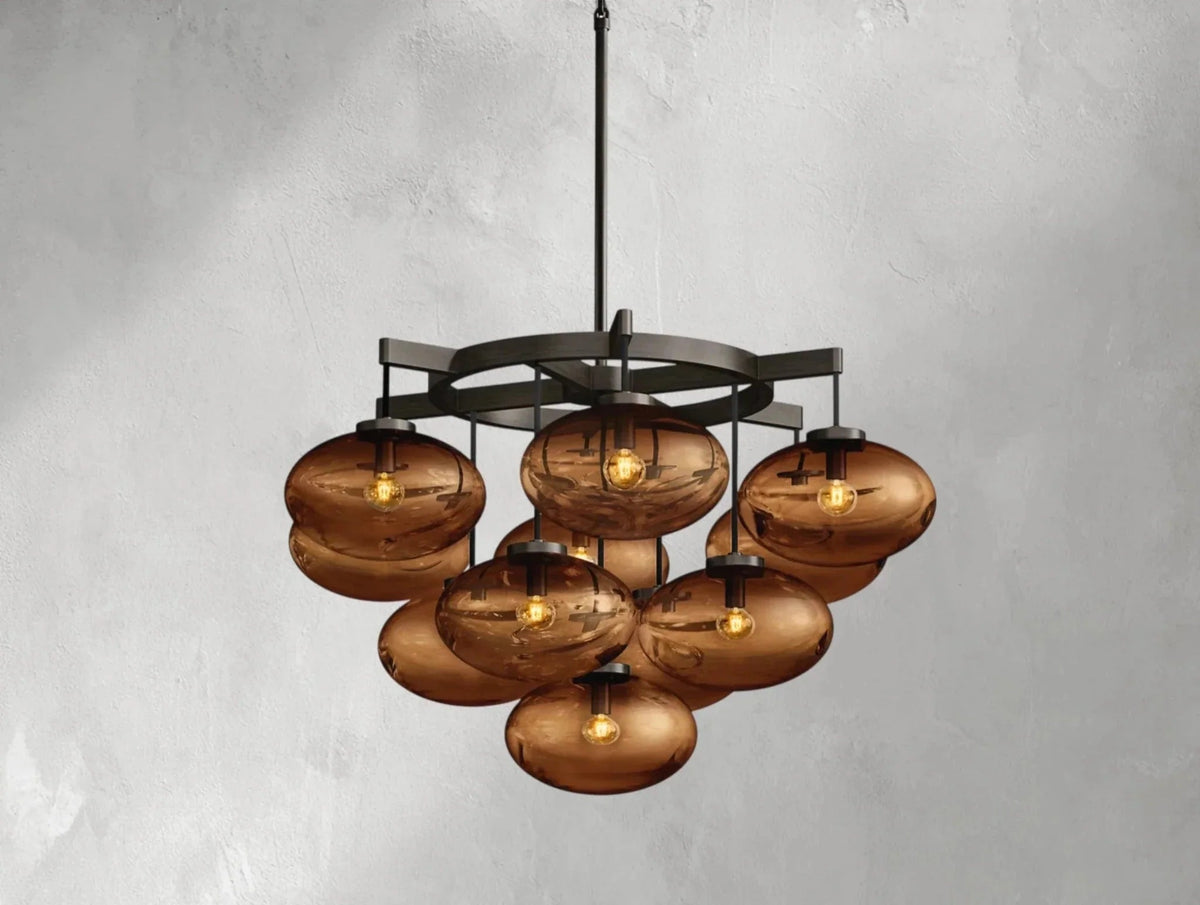 Cebret Glass Round Chandelier - Zelno Lighting