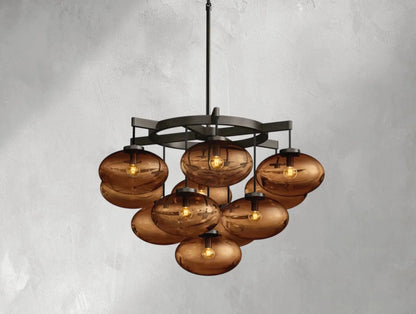 Cebret Glass Round Chandelier - Zelno Lighting