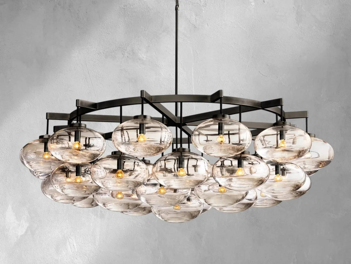 Cebret Glass Round Chandelier - Zelno Lighting